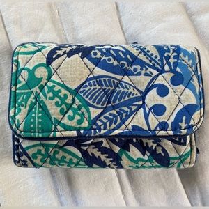 Vera Bradley Wallet, Blue Tropical Floral Tri-Fold Wallet